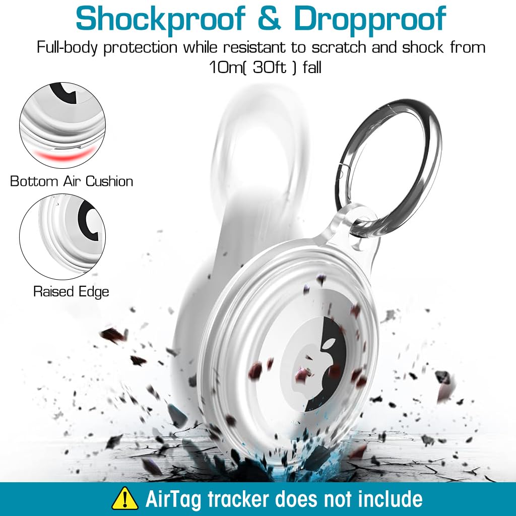 ZORBES® 4 Packs Airtag Keychain Case for Apple Airtag, IPX8 Waterproof, Shockproof, Scratch Resistant, Secure Holder for Keys, Bags, Pets, Cats, Dogs, Luggag ZORBES® 4 Packs Airtag Keychain Case for Apple Airtag, IPX8 Waterproof, Shockproof, Scratch Resistant, Secure Holder for Keys, Bags, Pets, Cats, Dogs, Luggag